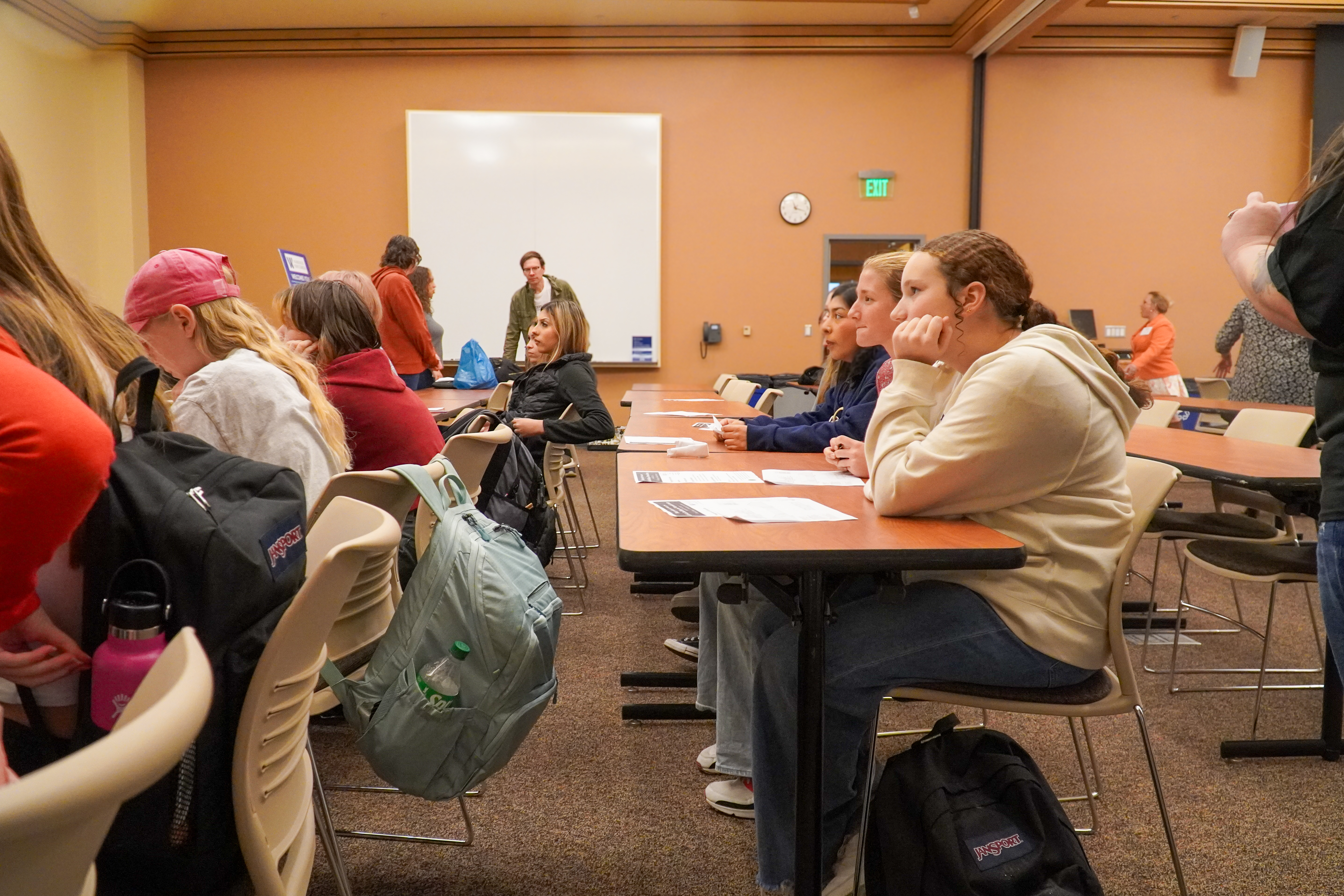 Students seated listening